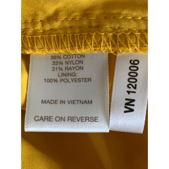 NWT Eva Mendes NY & Co 8 Mustard Lace Overlay Midi SL Dress Ruffle Hem 6828 - Picture 10 of 12